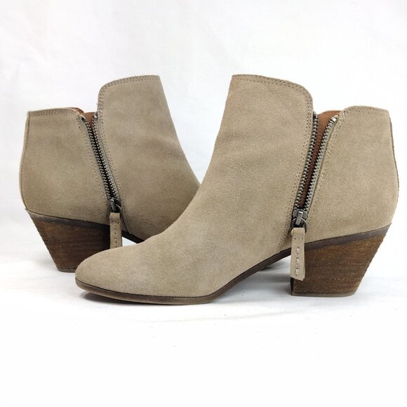Frye Womens Boots Size 9 Suede Booties Taupe Block Heel Western Cowgirl Boho - Picture 10 of 12